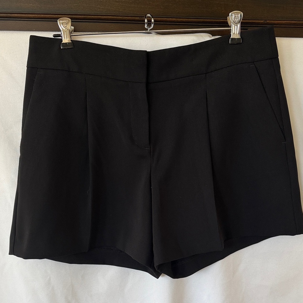 Ann Taylor Black High-Waist Tailored Shorts